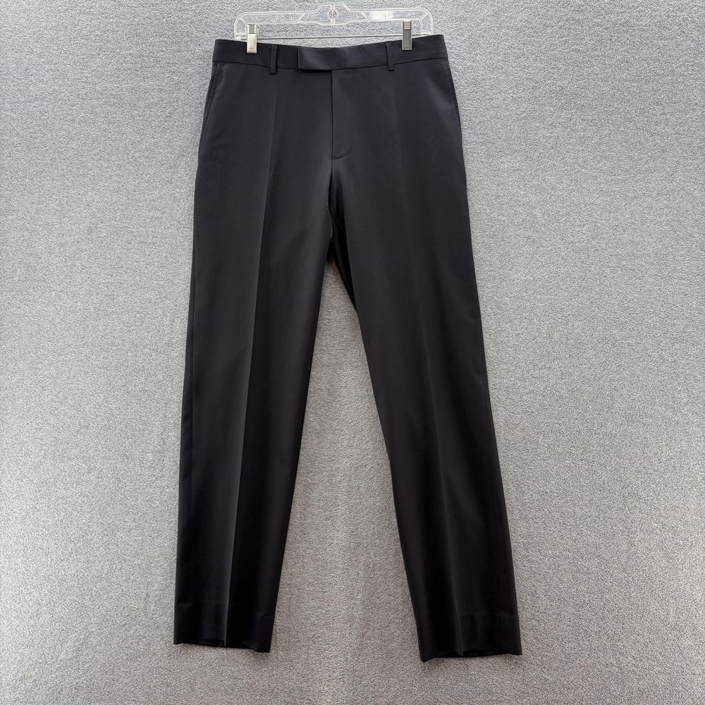 Hugo Boss Pants Mens 32x34 Blue Wool Flat Front Dress Trousers Pasolini USA